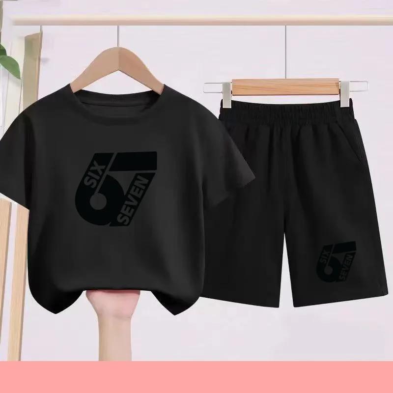 Completo sportivo per bambini: Set di T-shirt casual a maniche corte stampata+pantaloncini adatto per la calda estate