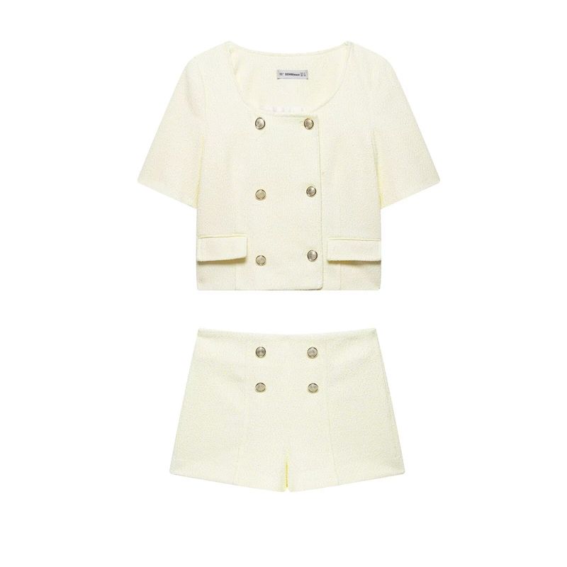 Kaslead New Women Clothes Western Style Texture Short Sleeve Blazers Shorts 3392100 3586100