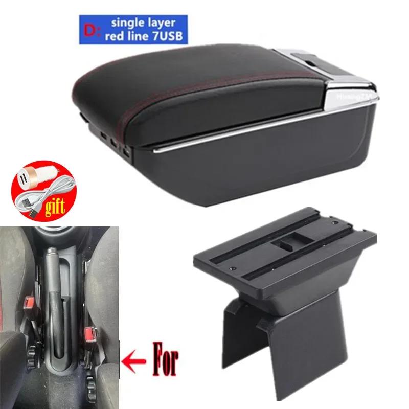 For Ford Fusion Armrest box For Ford Fiesta Mk5 Car armrest box Central storage Box Retrofit with USB Car Accessories