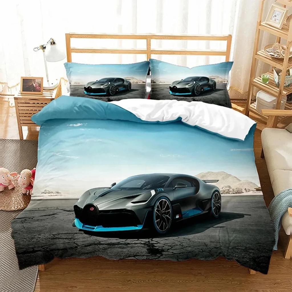 3D Print Sports Car Children'S Favorite Comfortable Duvet Cover Pillowcase Bedding Set Children Bedroom Decoration Home Textile