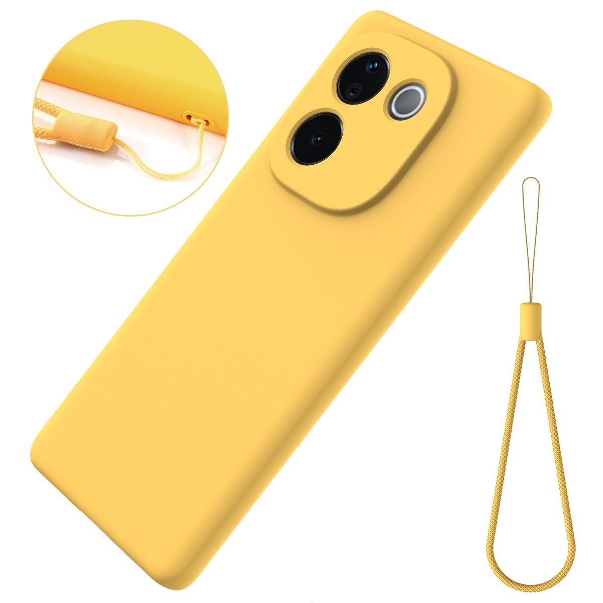 

Чехол из настоящего жидкого силикона для VIVO IQOO Z9S Pro, мягкий противоударный бампер, защитные чехлы для объектива для VIVO T3 Pro VIVO T3 Pro жёлтый