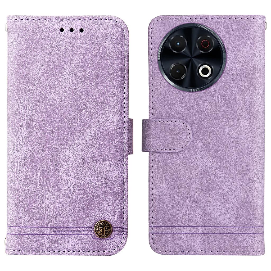 For TECNO Spark 30 Pro 4G Leather Wallet Cases Skin Touch Phone Cover Stand with Strap