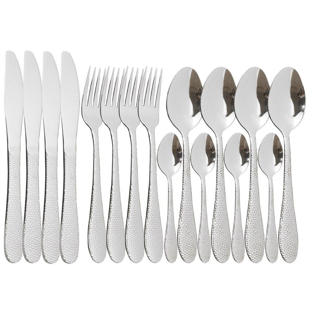 

Радужный набор столовых приборов, набор столовых приборов из нержавеющей стали в стиле вестерн, нож, вилка, ложка, набор посуды, вечерние, кухонный набор столового серебра серебряный