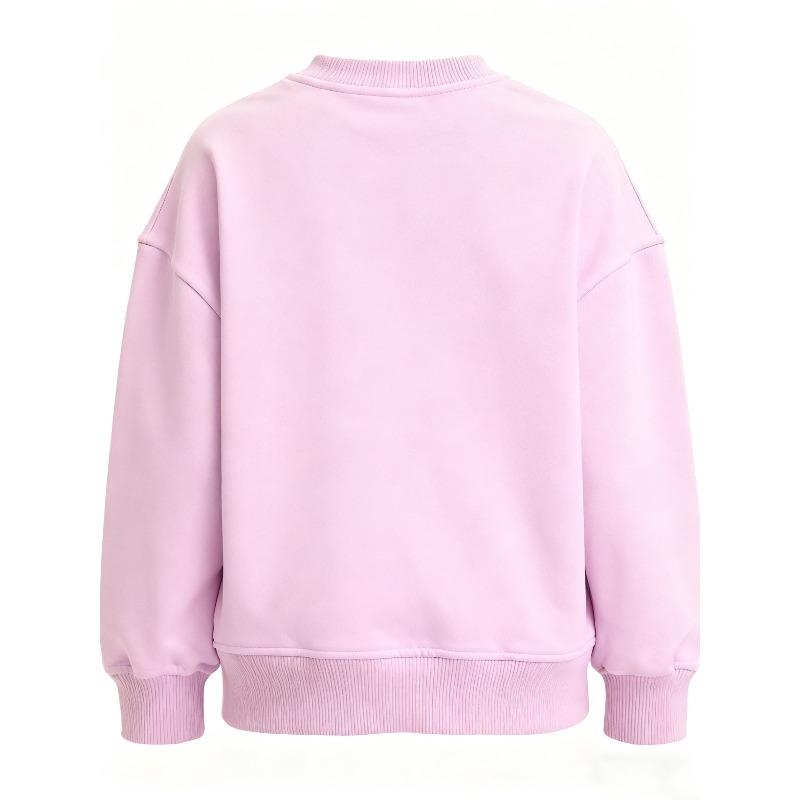 Casual Unisex Sweatshirt for Kids Featuring a Flamingo And The Number Seven, Available in Black, White, And Pink