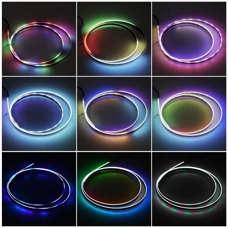 RGB USB Auto Innenraum Ambiente Licht Regenbogen Acryl Streifen LED Symphonie APP Musiksteuerung Dekorative Armaturenbrett Atmosphärenlampe