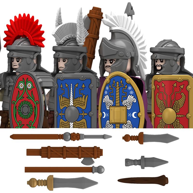 Mittelalterliche Militär Rom Legionär Bausteine Königliche Garde Armee Soldatenfiguren Zenturio Adjutant Schild Schwert Steine Spielzeug