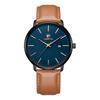 CHEETAH Minimalist Waterproof Quartz Wristwatch Men Leather Strap Automatic Date Brown Black