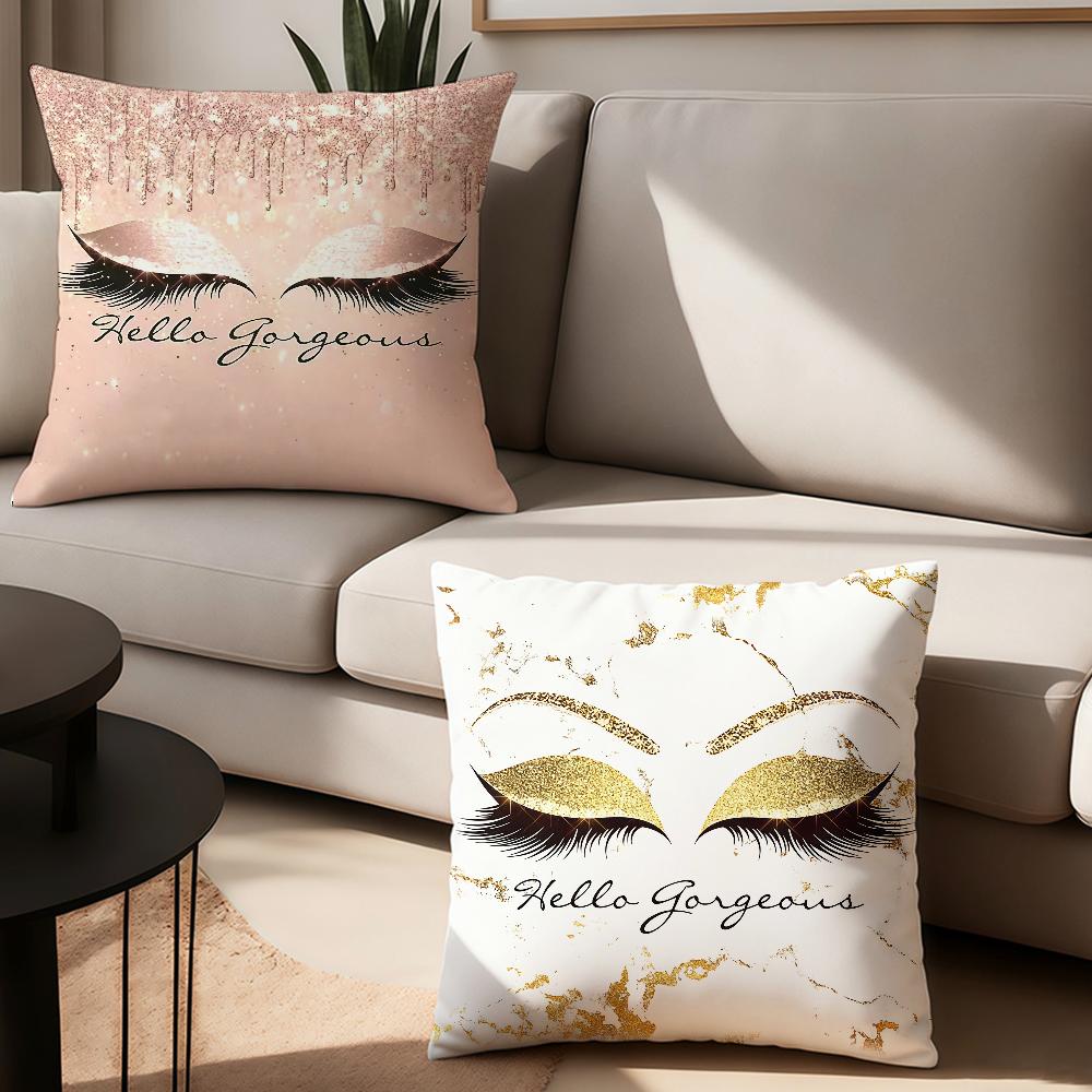Non Core Ins Beauty Makeup Eyelash Peach Skin Pillow Case Office Cushions Suitable For Sofa Car Bedroom Decorative Cushion Cover