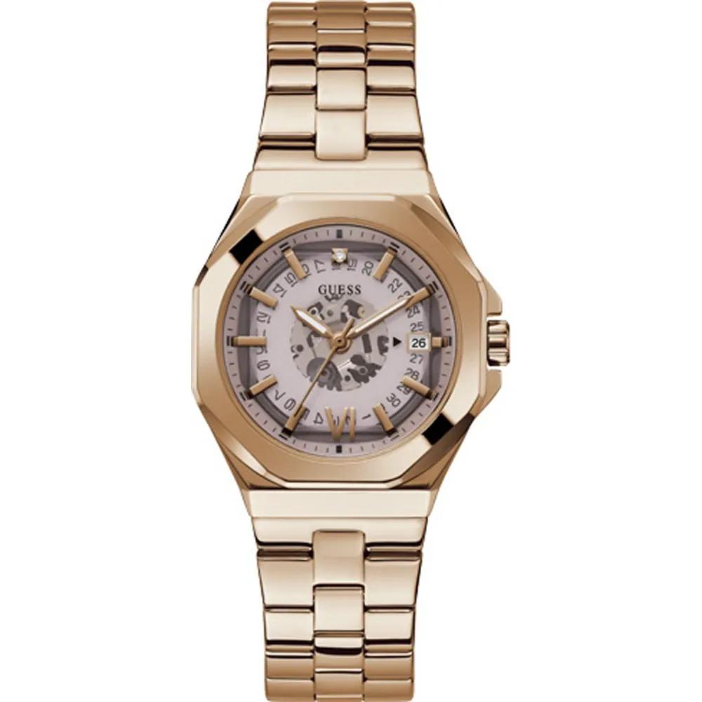 GUESS Empress Silver Rose Gold Stainless Steel Ladies Quartz GW0551L3 серебряный