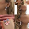 Stylish Resin Floral Stud Earrings Trendy Geometric Design For Women