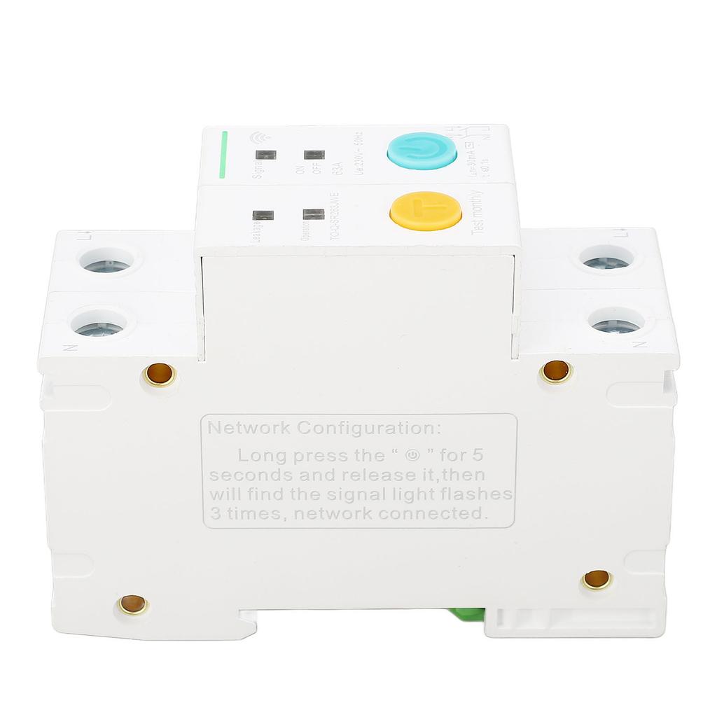 WiFi Smart Circuit Breaker 2P Small Switch PA66 32A 230V 30mA Earth Leakage Protection