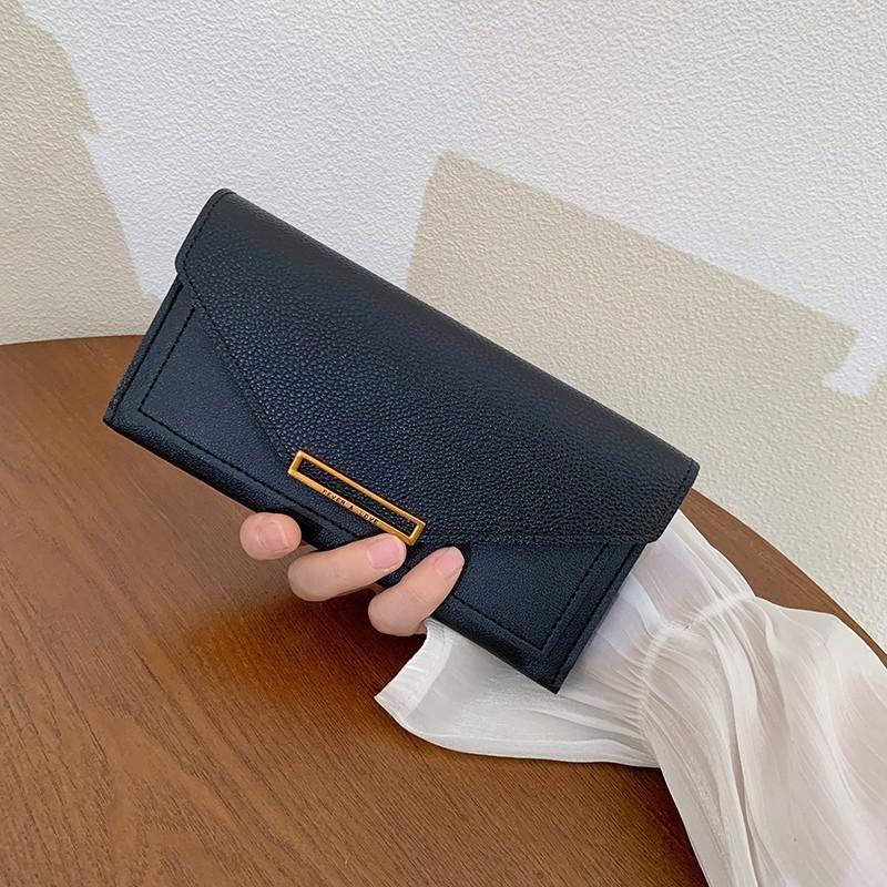 Wallet Female Long Model New Korean Version Simple Thin Large Capacity Multi-card Position Folding Card Bag Wallet Clutch Bag