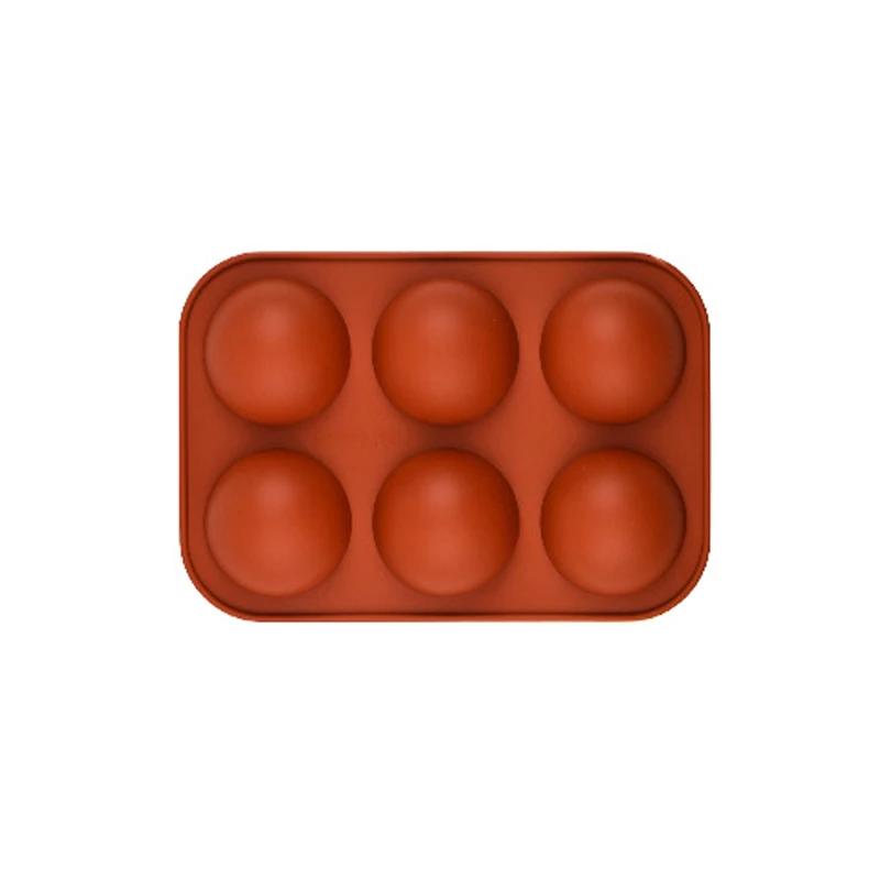 6Grids Silicone Mold Semicircle Pudding Mold Baking Cake Soap Cookie Mould Round Shape Chocolate Making Tool Kitchen Accessories