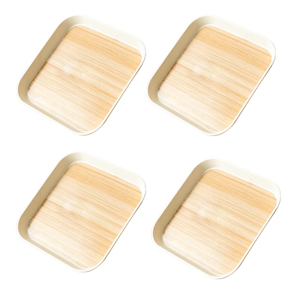 New 4/8Pcs Square Plastic Bone Spitting Dish Stackable Dinner Plate Cake Dessert Snack Plate Dish For Kitchen Tableware