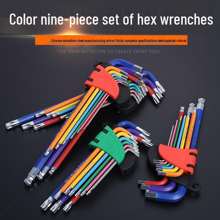 FortColor Hex Wrench & Screwdriver Set: 6-Point, Ball Head Combination Tool