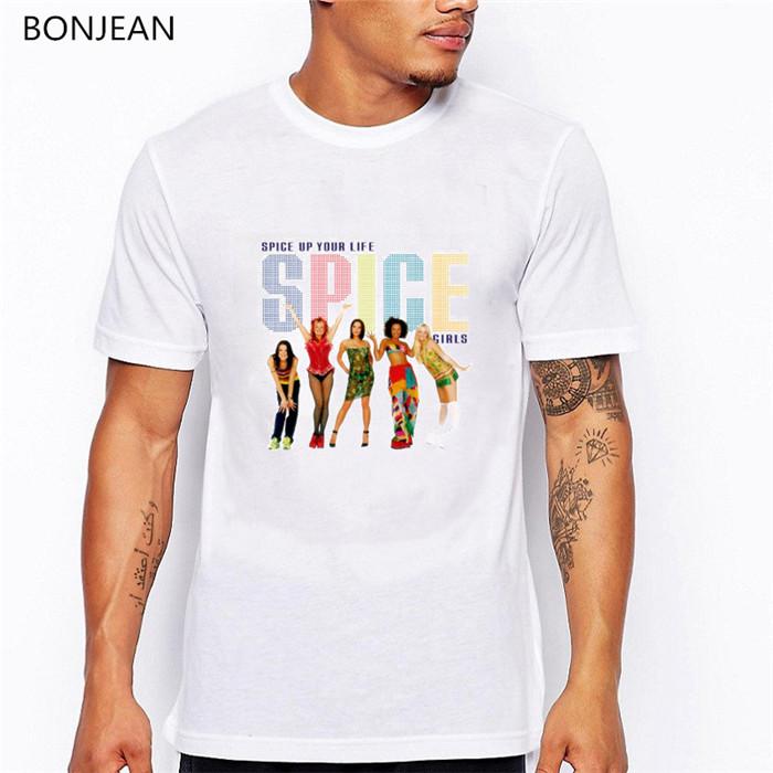 Summer 2024 Spice Girls T Shirt Men Harajuku Shirt Hip Hop Tee Shirt Homme Graphic White TShirt Camisetas Hombre Streetwear
