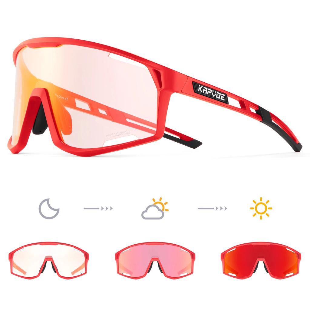 Kapvoe Photochromic Cycling Glasses Sunglasses for Men's Cycle Sun Glasses MTB UV400 Goggles Woman Road Bike Bicycle Eyewear
