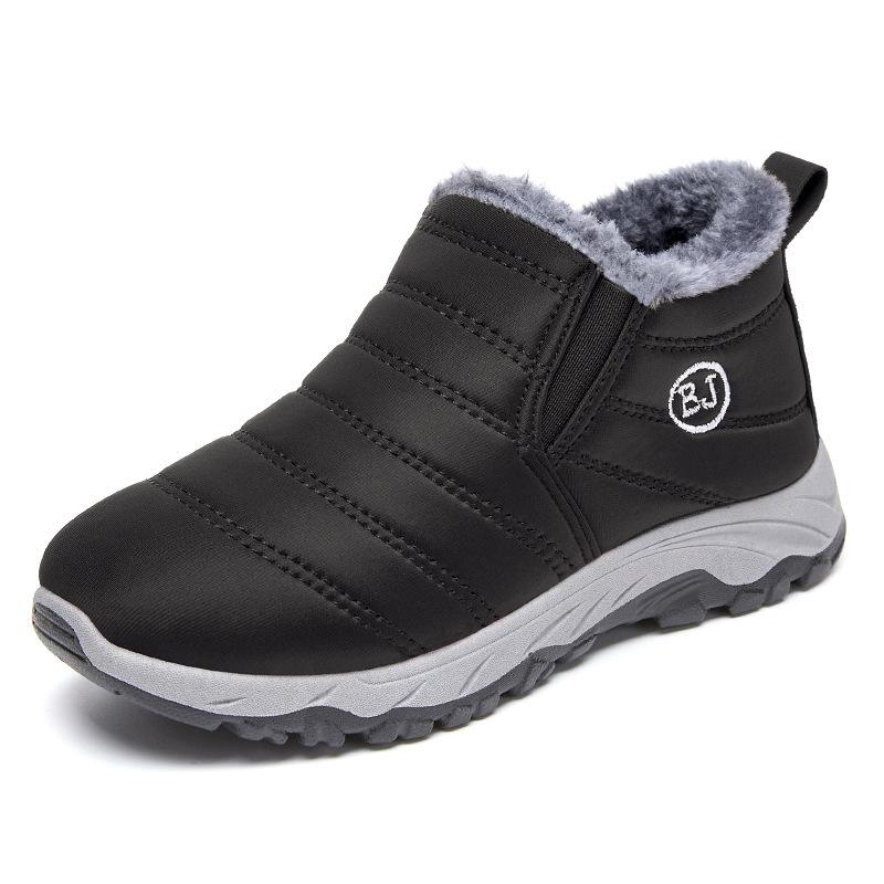 New Cotton Shoes Large-sized Cotton Boots Fleece and Thickened Ankle Boots Warm Snow Boots