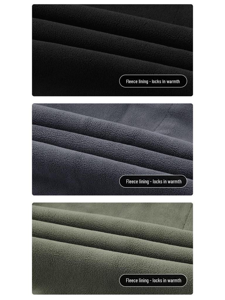 Men's Soft Shell Casual Workwear Pants - Winter Plus Velvet Outdoor Sports Trousers