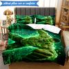 3PCS Green Hero Printed Bedding Set For Bedroom Dormitory,  Includes 1 Duvet Cover & 2 Pillowcases for All Seasons Home Decor Fan Gifts