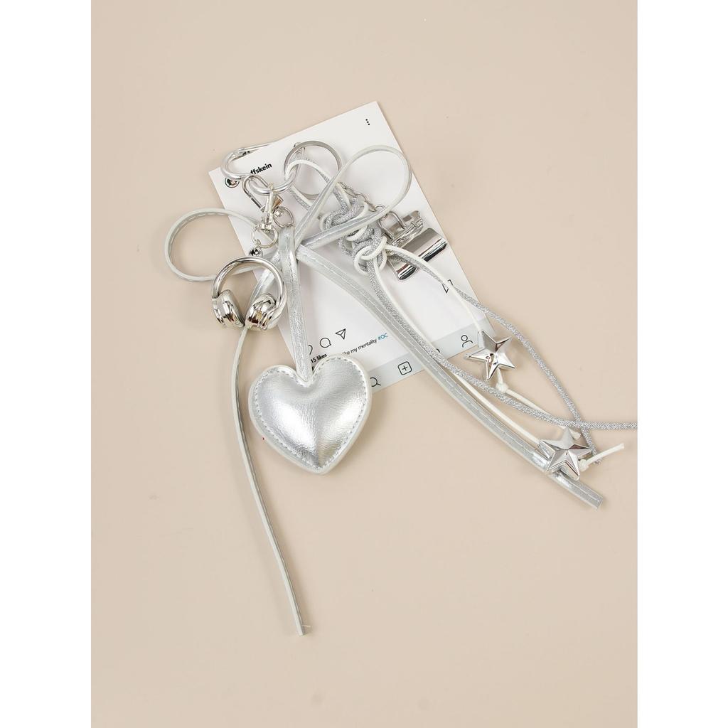 Premium sense pu bow love mini bag pendant ins wind mini earphone bag pendant keychain