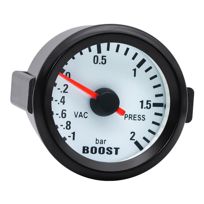 -1~2BAR Turbo Boost Gauge BAR 2" 52mm Car Gauge Blue LED Light Pointer Turbo Boost Meter with Sensor for Gasoline Car 12V
