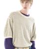 TMAKER Striped Half Sweater Lbe