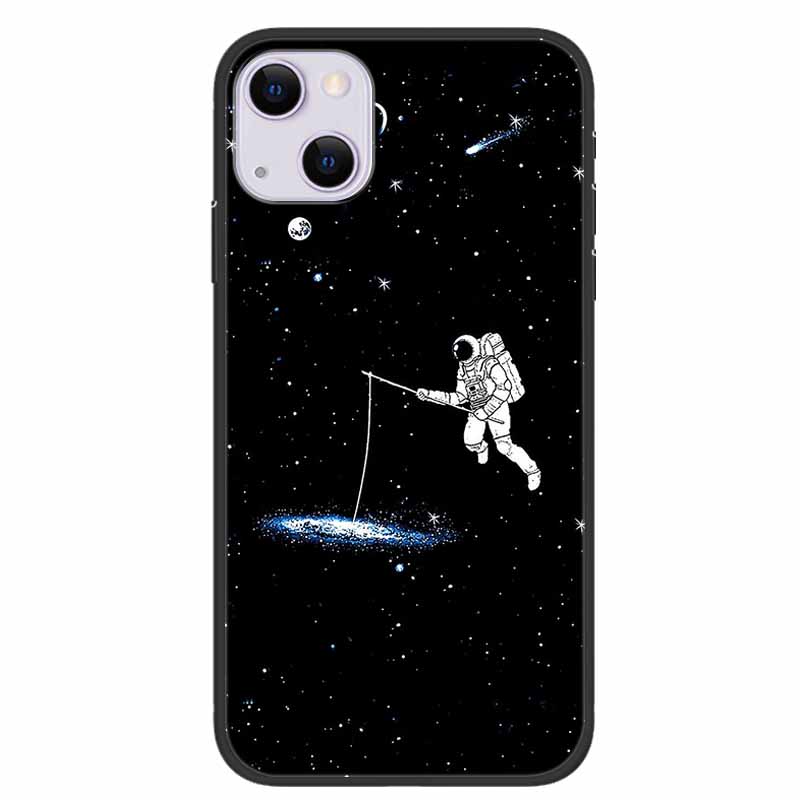 For iPhone 14/14 Plus Case Black Silicone Soft TPU Luxury Flower Animal Back Cover For iPhone 14/14 Plus New Shells for iPhone14