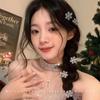 Sliver Color Snowflake Hair Clip Women Girls Sweet Bangs Side Clip Glitter Shiny Edge Hairpins Christmas Xms Headwear