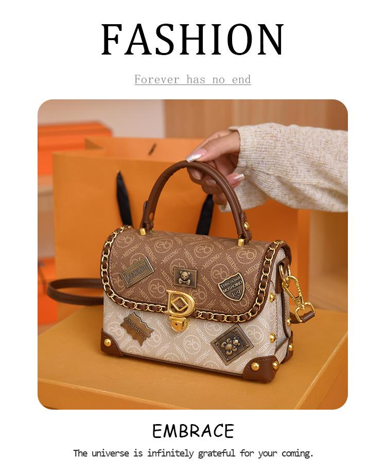 Dámská prémiová retro luxusní crossbody kabelka - evropský a americký styl, špičkový odznak, horký prodej malé kabelky