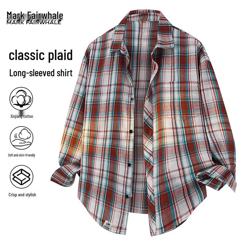 Mark Fairwhale Men's Plaid Long Sleeve Shirt