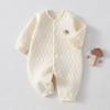 Three-Layer Quilted Baby Romper: Thickened Autumn/Winter Crawling Suit for Newborns, Boys, and Girls.