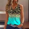 2023 Summer Women's Leopard Print Sleeveless Tank Top T-shirt