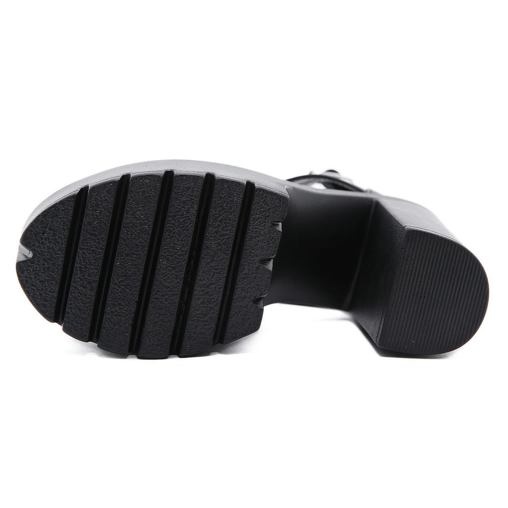 Letní Dámské Boty Sandály na vysokém podpatku Černá Platforma Klín Móda All-Match Trend Sandály na vysokém podpatku Sandály De Mujer