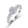 925 Silver Egg Moissanite Ring Ins Style Leaf Pattern Elegant Proposal & Couple Finger Jewelry