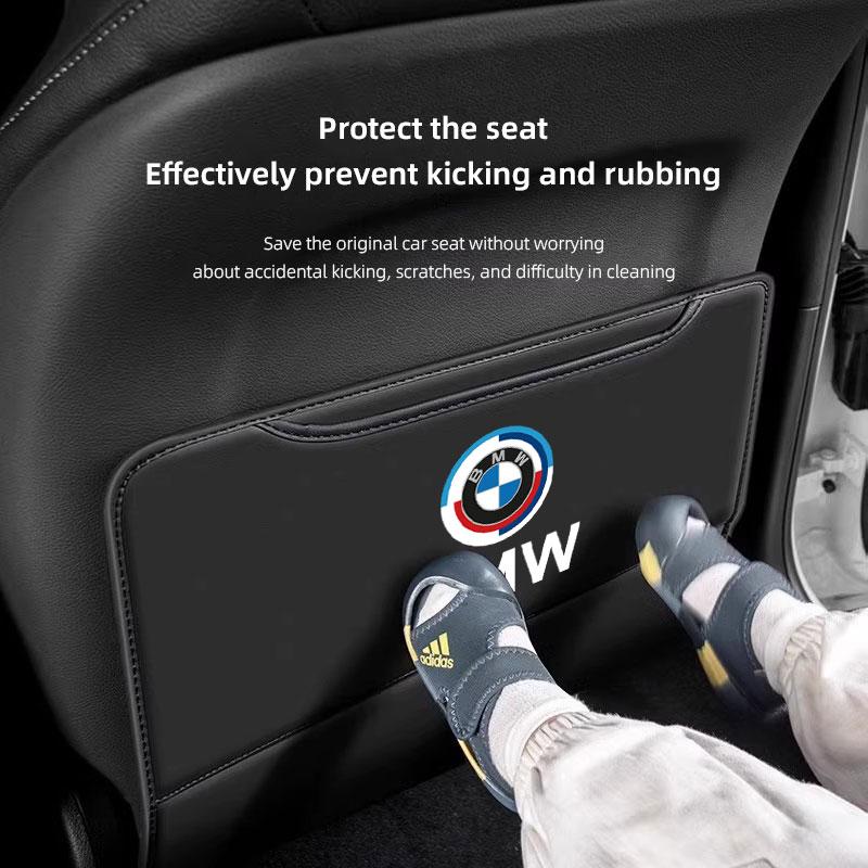   Auto Interior Car Seat Back Anti Kick Protector Cover Mat Leather Seatback Pad  E46 E90 E60 F30 F10 E39 E36 G30 E92 E87 RUNTB1