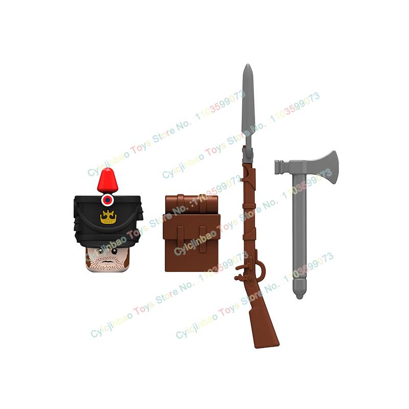 Napoleonische Kriege Britische Französische Füsiliere Dragoner Bausteine Actionfiguren Zubehör Kopf Waffe Kinderspielzeug N001-048