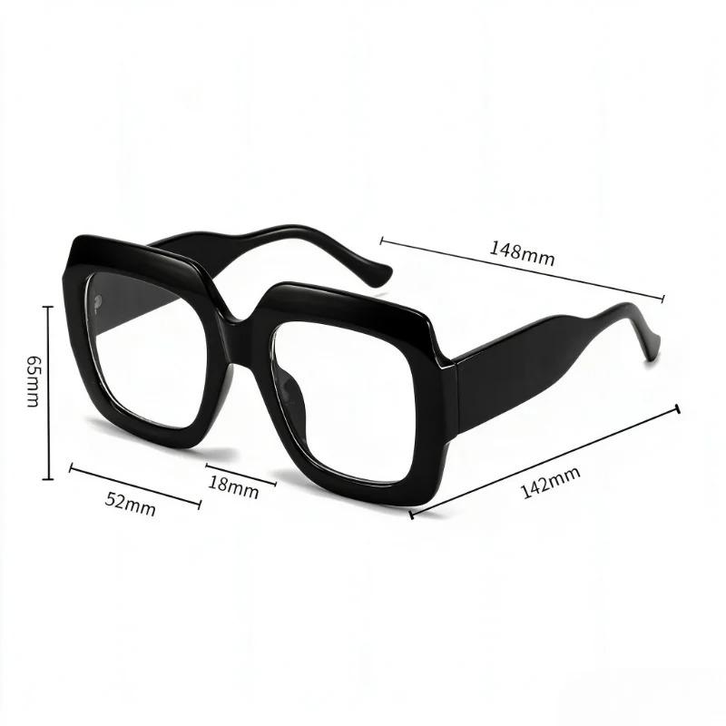 Thick Large Frame Presbyopia Glasses Men's and Women's Stylish Square-Frame Blue Light-Blocking Glasses with Plus Diopters
