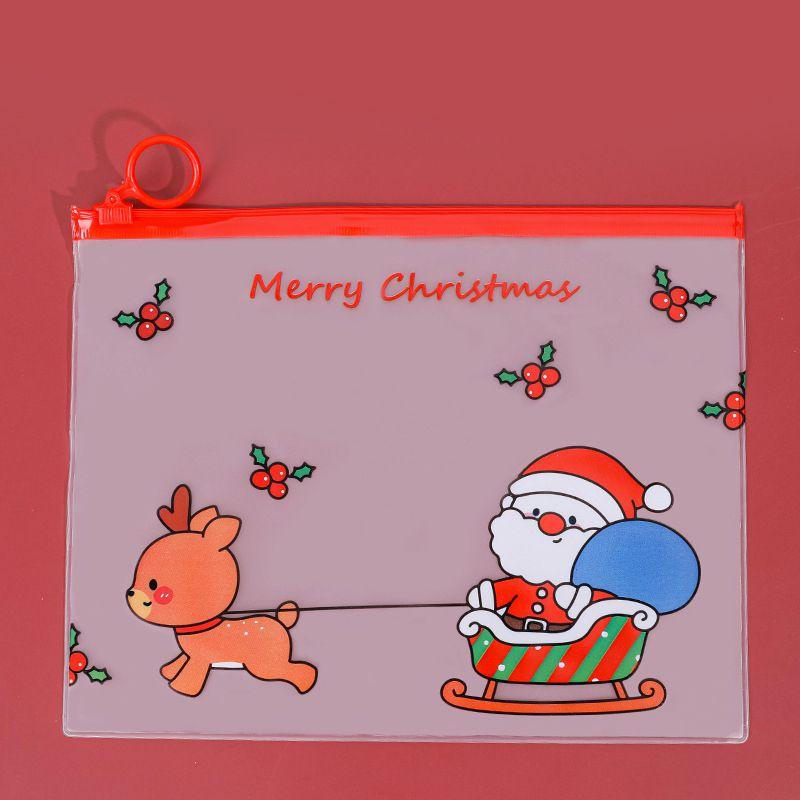 Pencil Christmas Transparent Pouch Pvc Bag Organizer Case Waterproof Storage