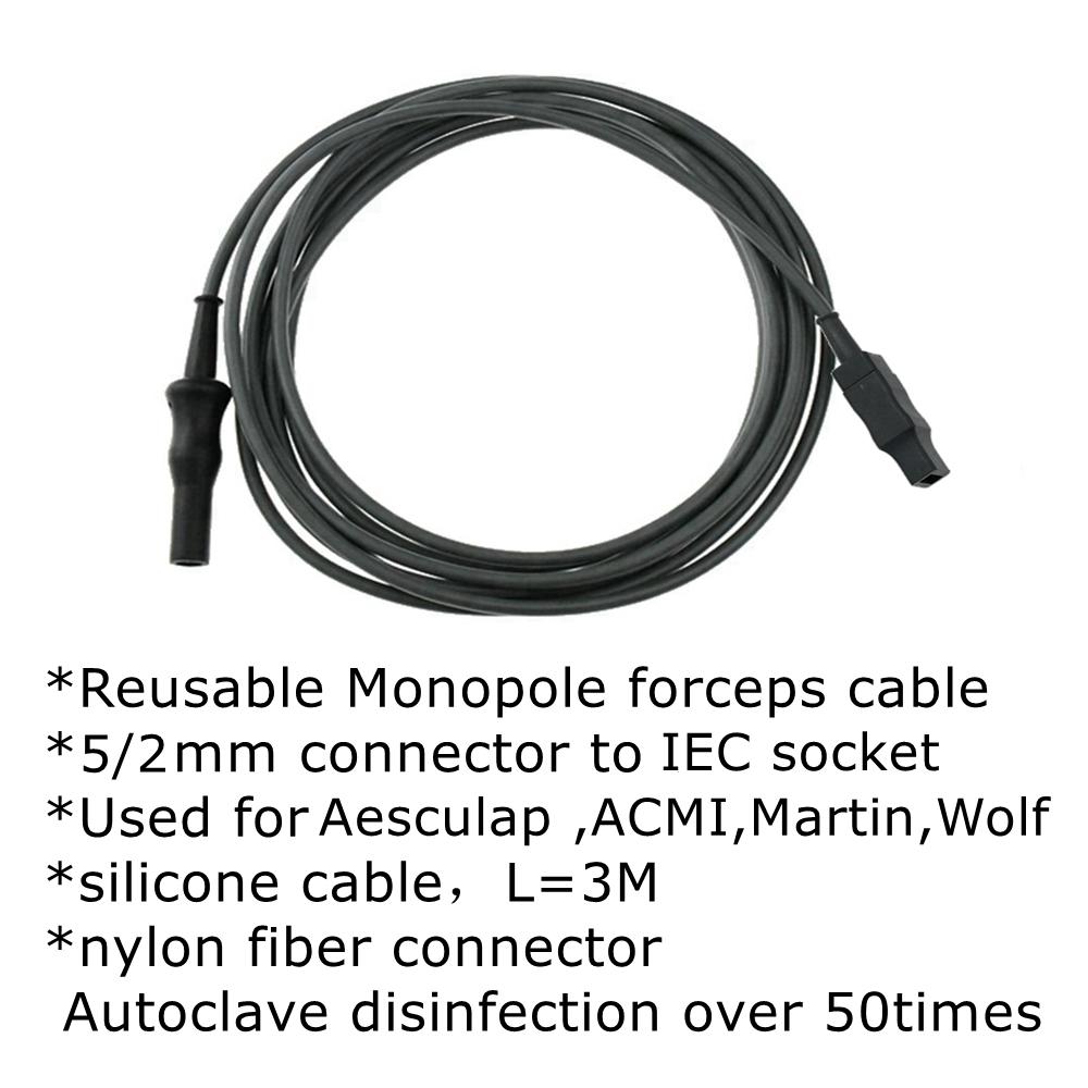 1 Pcs Coagulation Tweezers Lead Cable, 5/2mm Connector to IEC Socket, Reusable Bipolar Forceps Cable, for Electrosurgical Unit