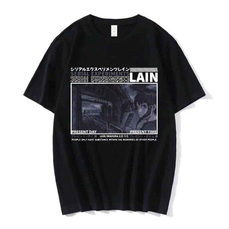 Anime Serial Experiments Lain T-Shirt Men Women Graphic T Shirts Unisex Iwakura Manga Girl Sci Fi Short Sleeve Tee