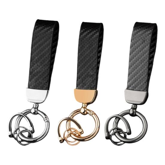 Keychain Pendant, Carbon Fiber Car Key Chain with Anti-Lost D-Ring, Universal Keychain for Men And Women