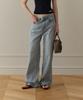Poyueoaijeuonli Rion Side Panel Loose Denim (Light Blue)