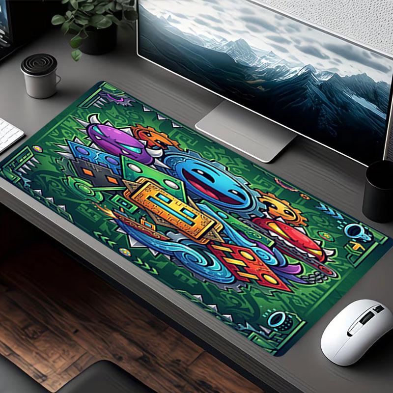 Tappetino Mouse Stampa Geometry Dash, per Tastiera Pad Laptop PC Mat per Ufficio Uso Domestico, Decorazione Scrivania, Regalo di Compleanno Perfetto per Giocatori