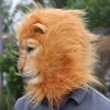 Latex Lion Mask Latex Soft Funny Party Animal Masks Lion Hair Adult Joker Halloween Costume Ball Headgear Props One Size