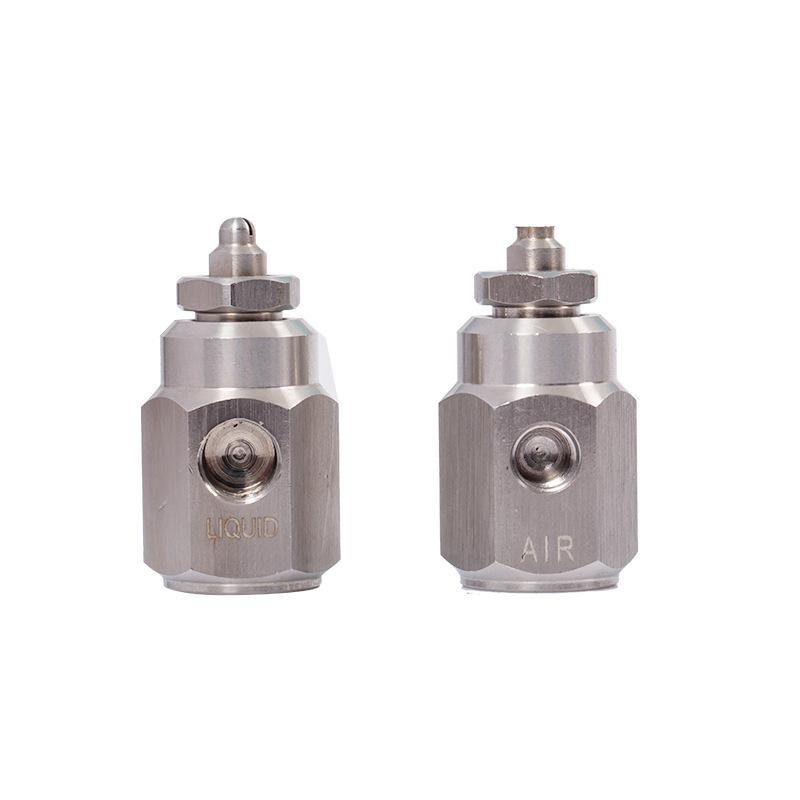 Stainless Steel Low-Pressure Fan-Shaped Air Atomizing Nozzle for Dust Removal and Humidification.