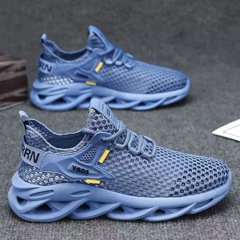 

Summer men s shoes new breathable hollow mesh shoes men s sports shoes trendy versatile thick-soled casual fly-woven shoes men 39