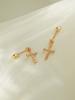Minimalpiercing 14K Modern Cubic Cross Drop Piercing Earrings