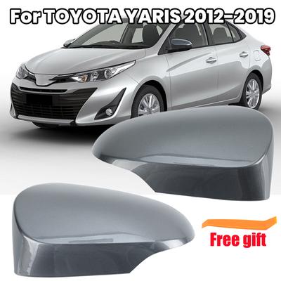 Rearview Mirror Housing Cover Caps For Toyota Yaris 2012 2013 2014 2015 2016 2017- Silver Gray Side Mirror Car Accessories