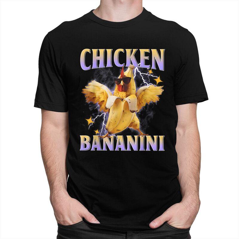 Male Chicken Bananini Italian Brainrot Meme T Shirt Short Sleeve 100 Cotton TShirt Novelty Loose Oversized Streetwear Clothing